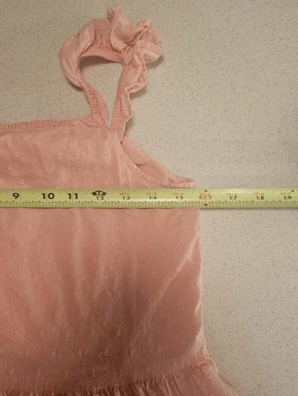 Gap Kids SZ XXL Peach Sundress Swiss Dot Lined Shirred Back Midi Length